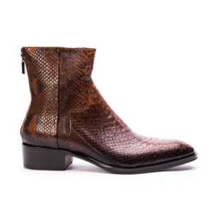 Ankle boot in washed python