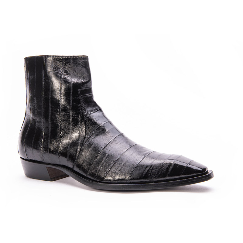 Black ankle boot in eel 2339 - joghost shop